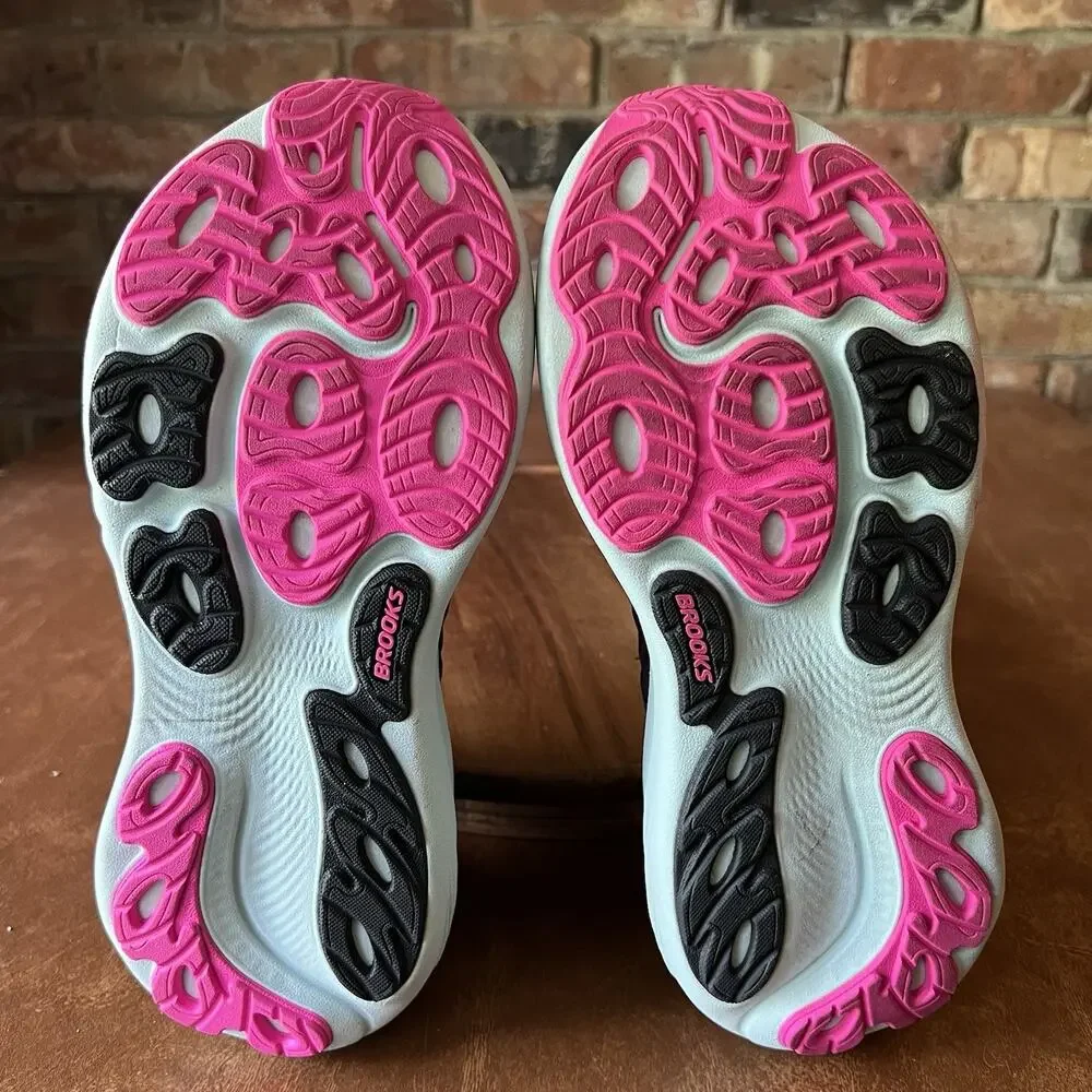 Brooks Adrenaline GTS 25 Supportive Women's 8 Black Pink Running Shoes Sneakers